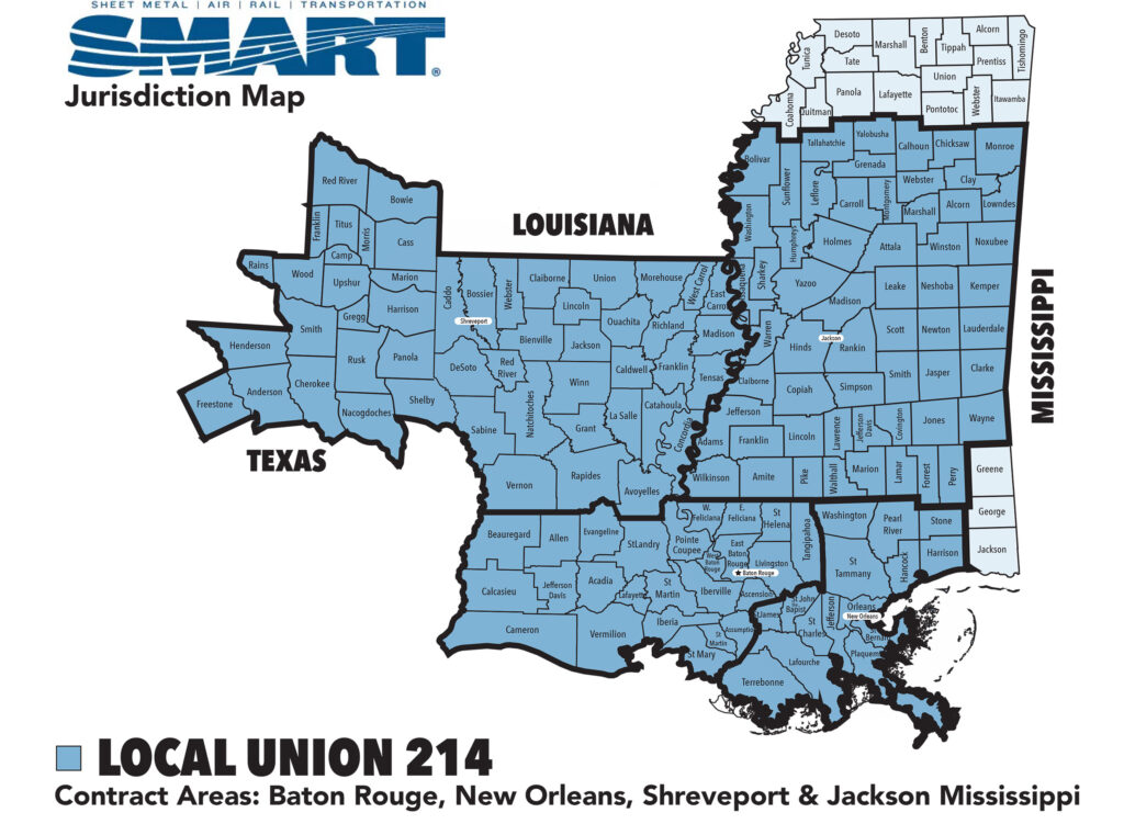 Local Union 214 Map